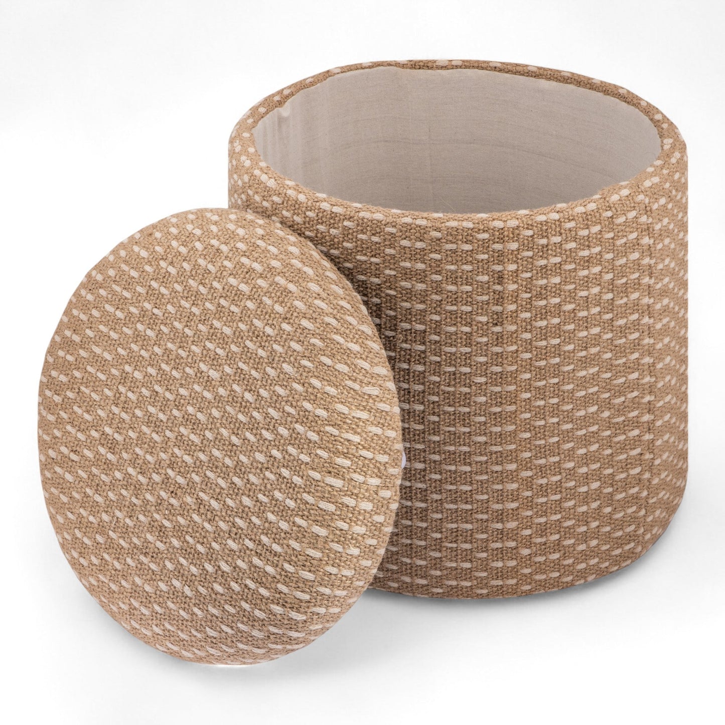 SERENE JUTE STORAGE OTTOMAN