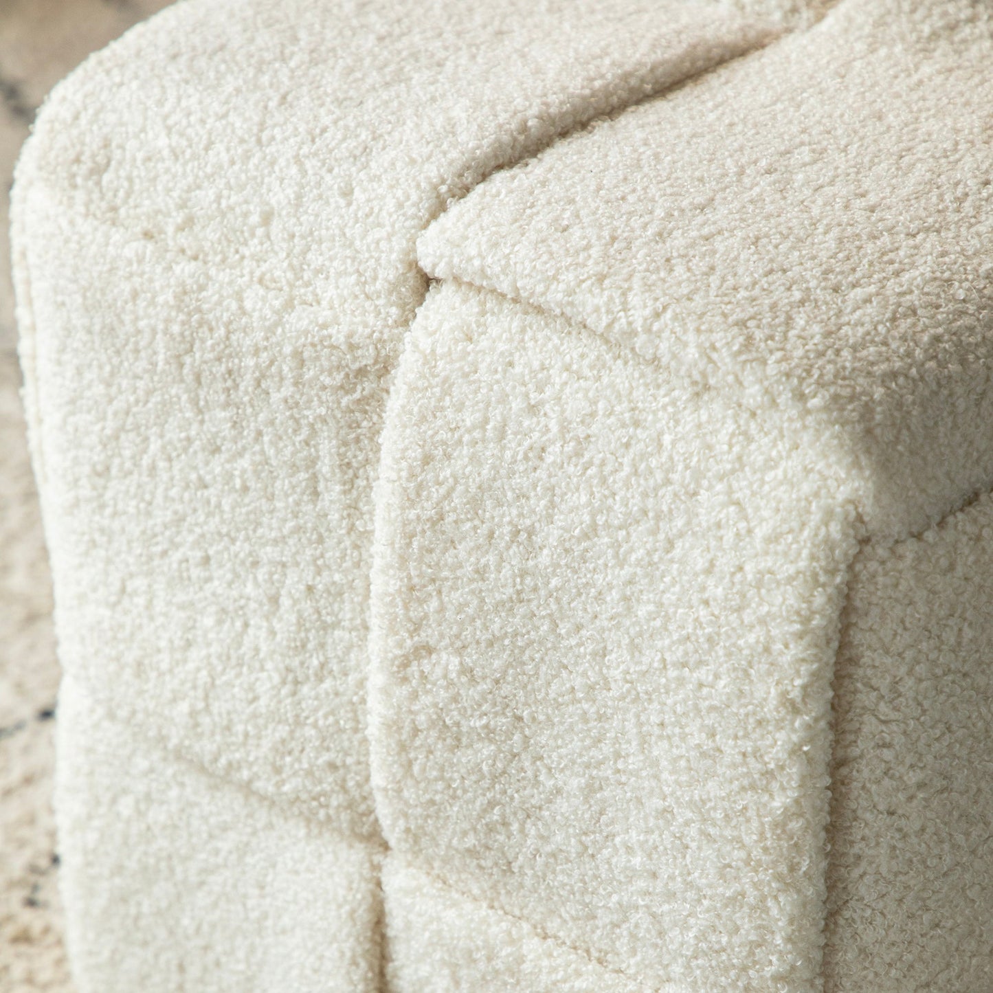 Cube Boucle Ottoman – Modern Pouffe, Seat & Footrest