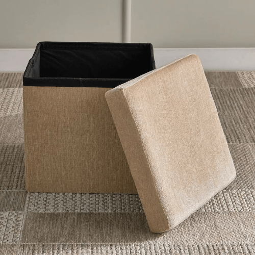 Flip & Fold Storage Ottoman — Sleek Design, Smart Storage