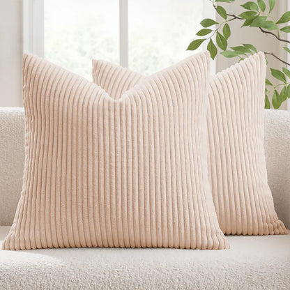 Corduroy Rib Filled Cushion- Set Of 2