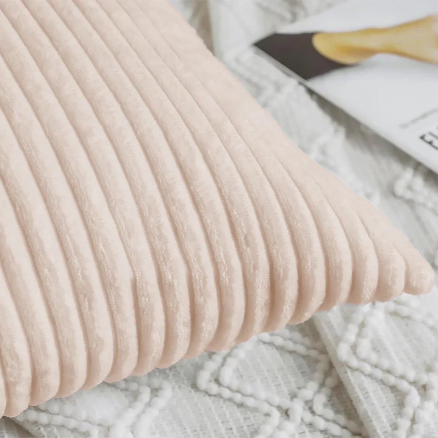 Corduroy Rib Filled Cushion- Set Of 2