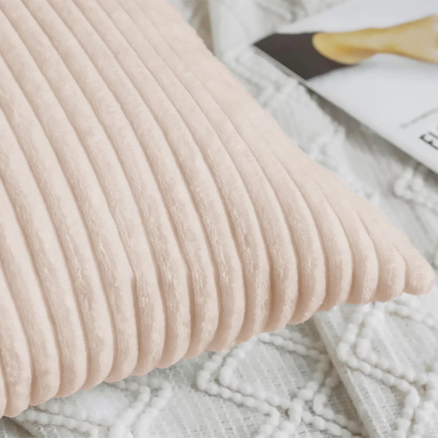 Corduroy Rib Filled Cushion- Set Of 2