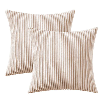 Corduroy Rib Filled Cushion- Set Of 2