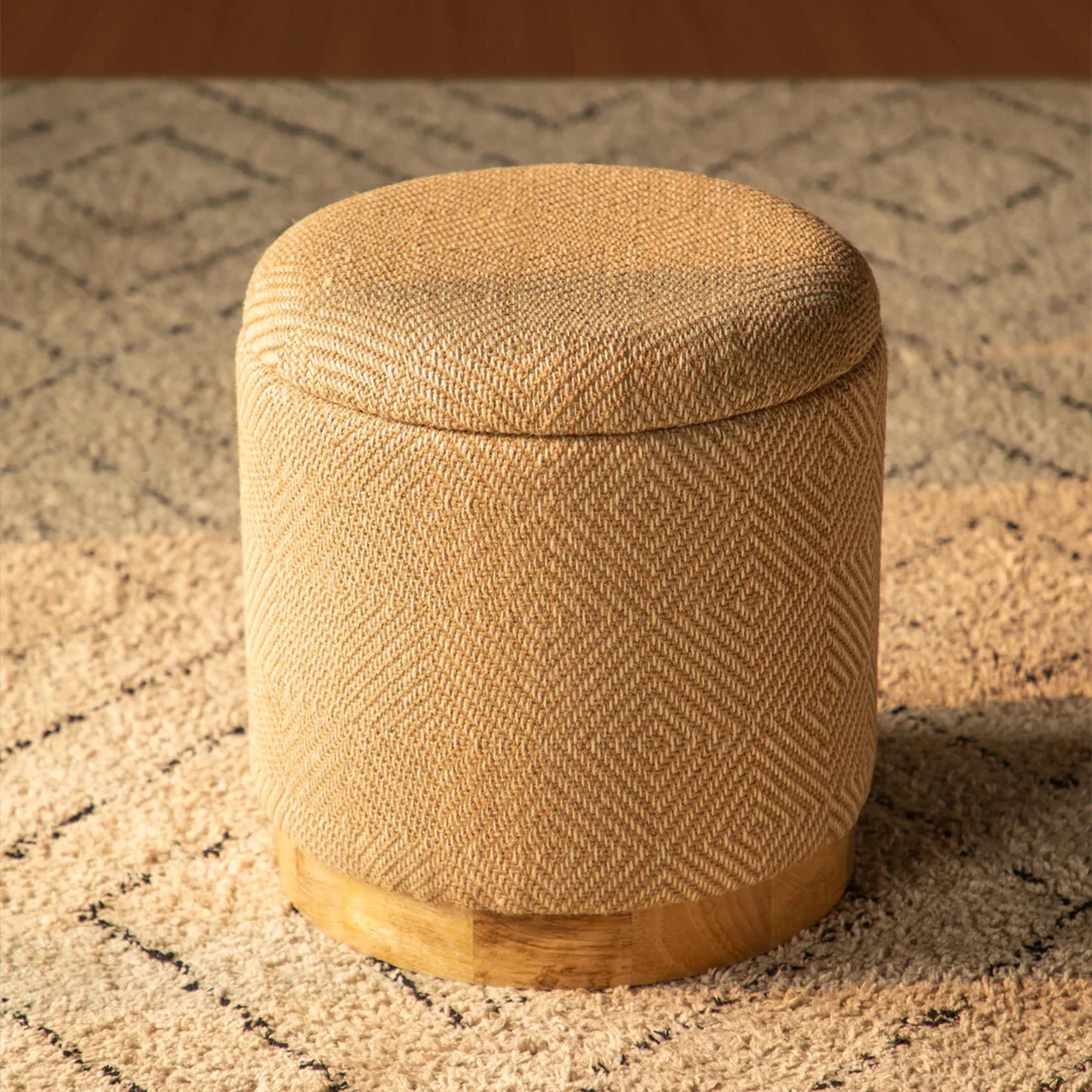 RICO JUTE STORAGE OTTOMAN (40x40x45 CM)