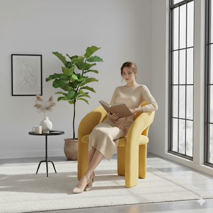 Auria Modern Lounge Chair – Elegant. Minimal. Perfect (Mustard)