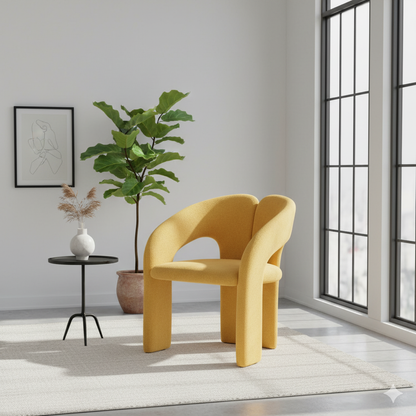 Auria Modern Lounge Chair – Elegant. Minimal. Perfect (Mustard)