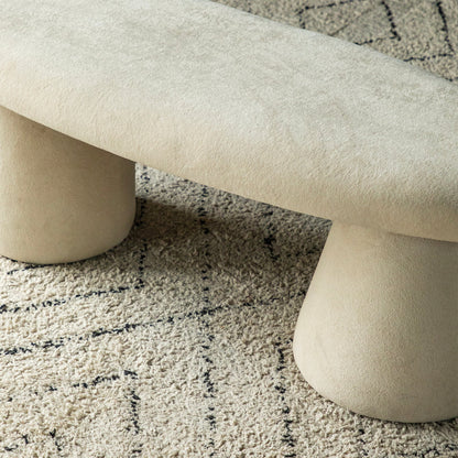 Nova Oval Bench – Curved Perfection in Luxe Fabric