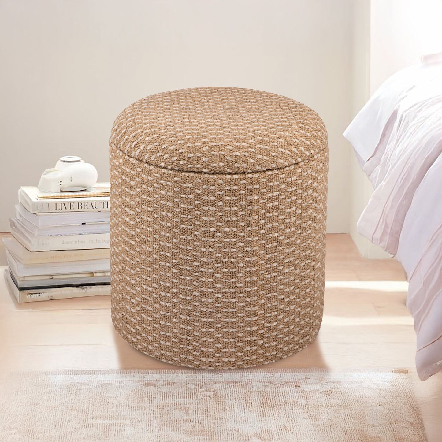 SERENE JUTE STORAGE OTTOMAN