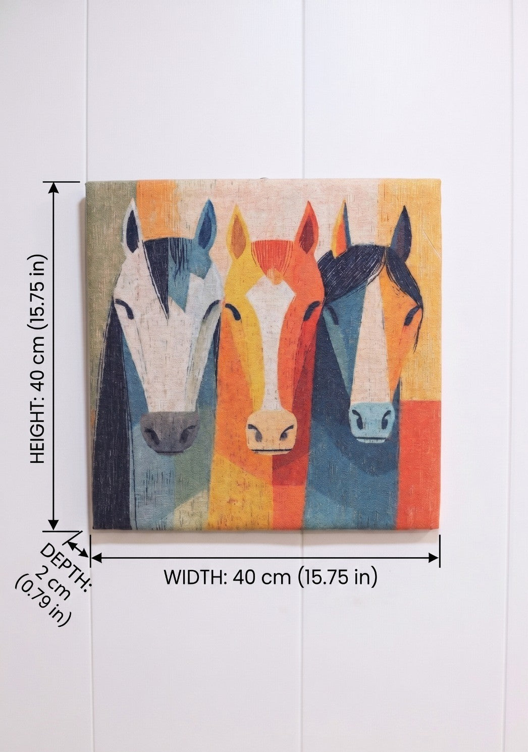 Abstract Horse Portrait Canvas Wall Art-Set of 2