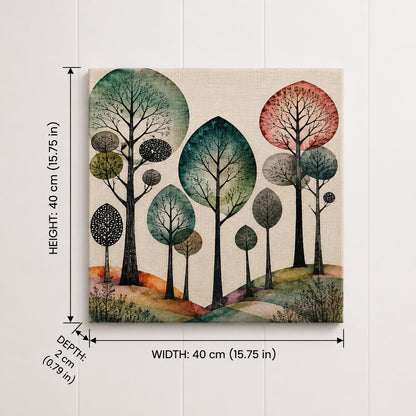 Abstract Woodland Canvas Wall Art-Set of 2