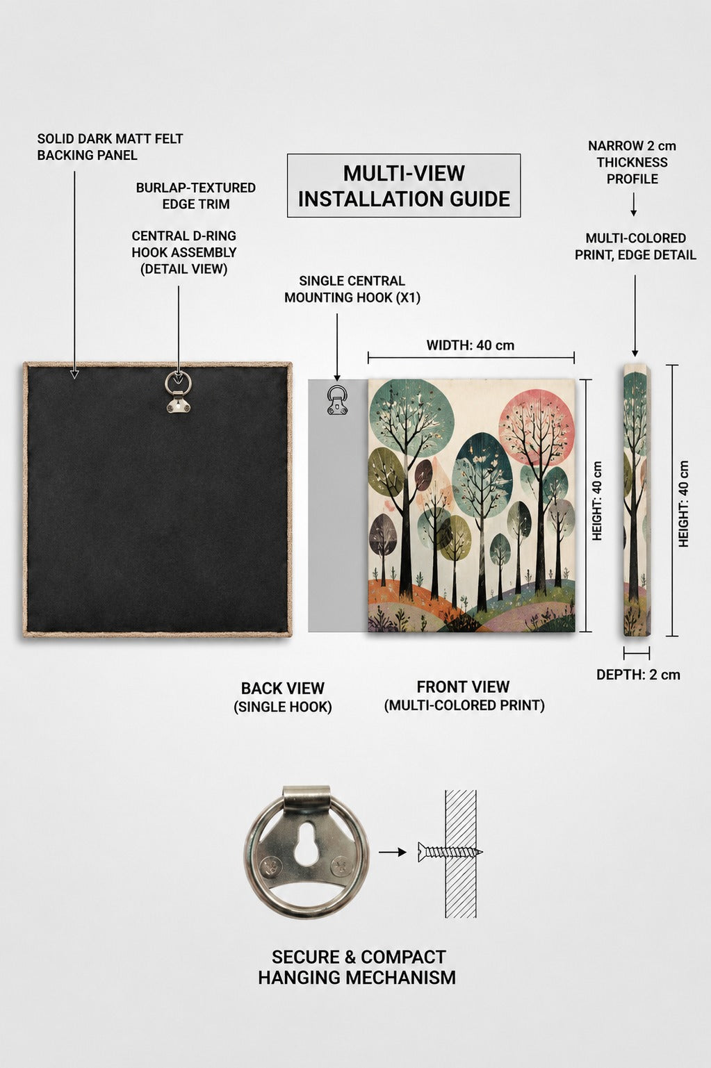 Abstract Woodland Canvas Wall Art-Set of 2