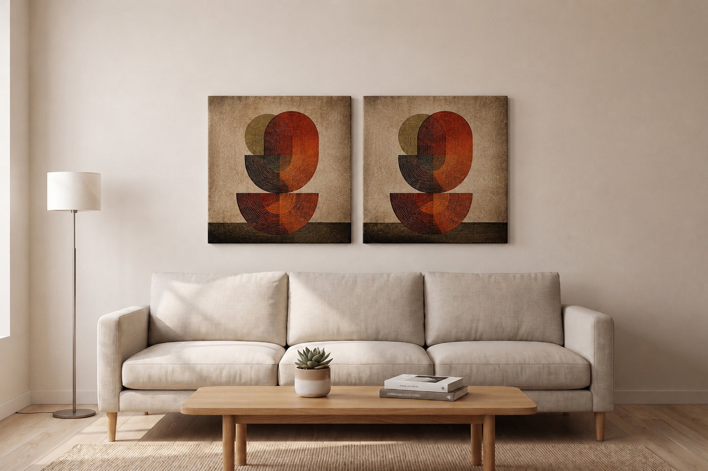 Abstract Geometric Canvas Wall Art-Set of 2