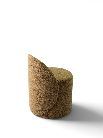 Prisma bouclé accent chair in camel on a white background